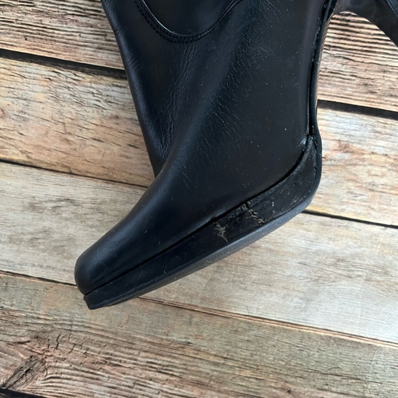 NINE WEST Reindeero Genuine Black Leather Boots Size 6 - Picture 5 of 11